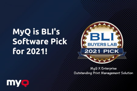 MyQ X Enterprise se voit attribuer le prix BLI 2021 Software Pick Award